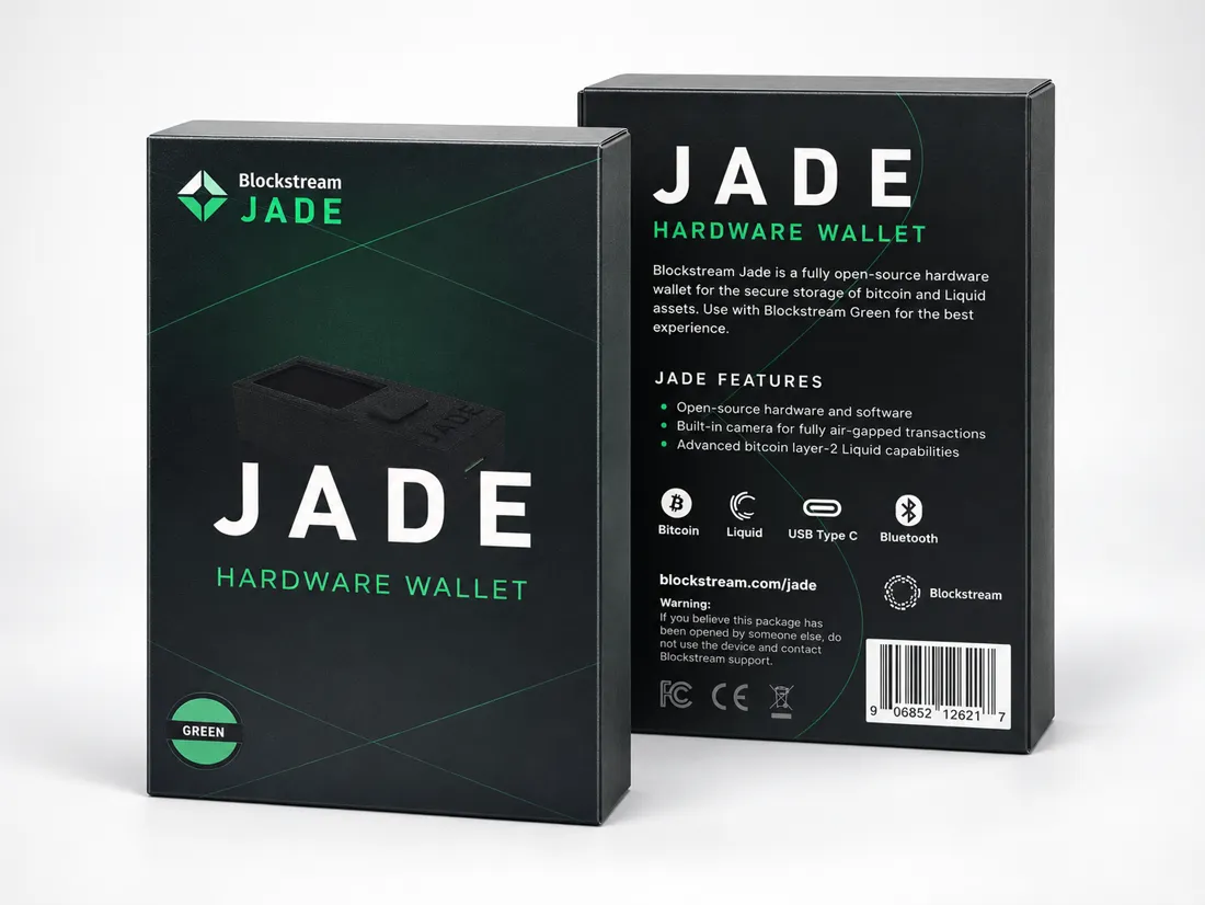 Blockstream Jade retail box, front and back